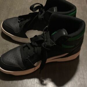 Puma Black and Green High-Top Sneakers